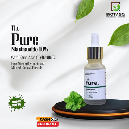The Pure Niacinamide 10 % with kojic Acid and Vitamin C Formula for Clear and Glowing Skin